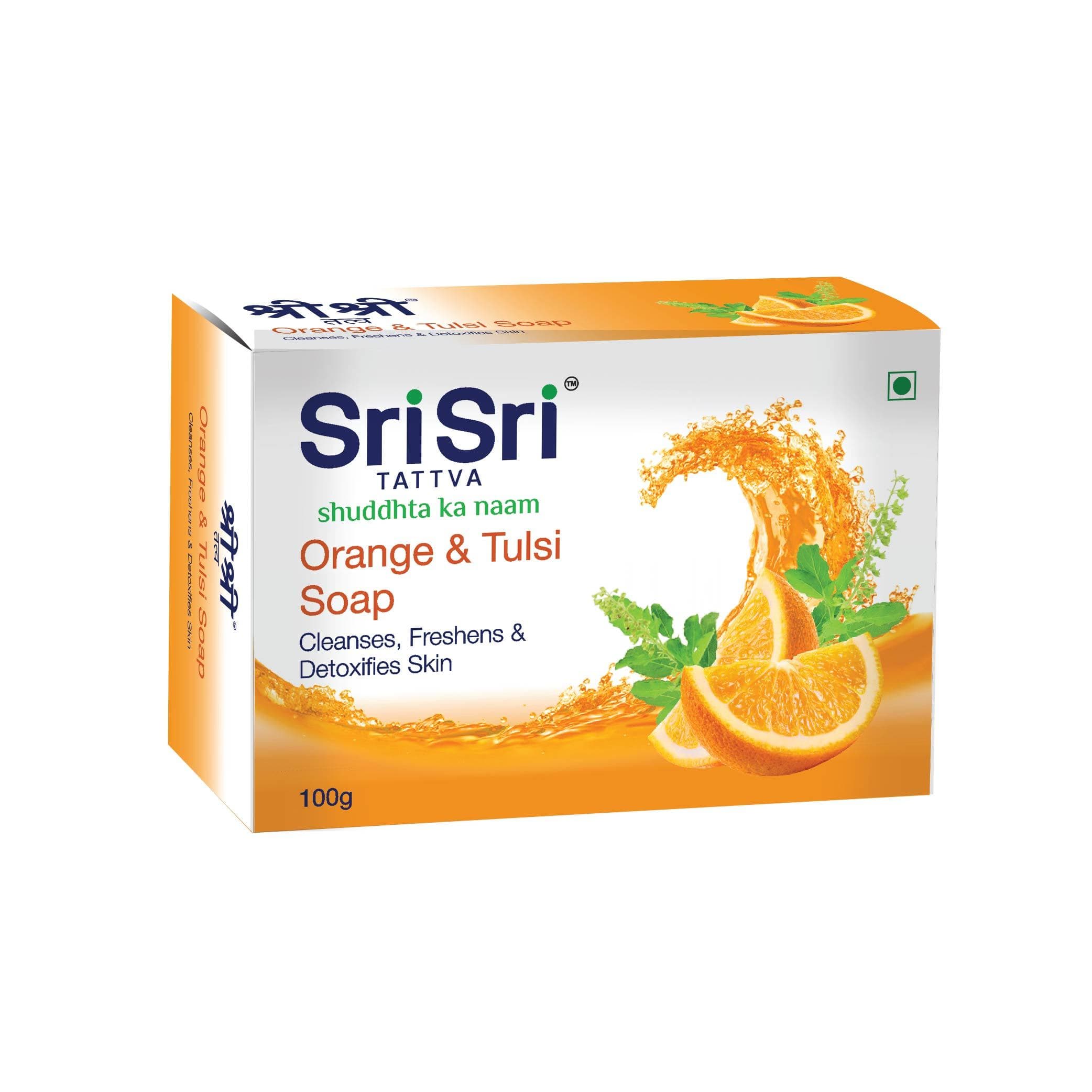 Orange & Tulsi Soap - Cleanses, Freshens & Detoxifies Body, 100 g