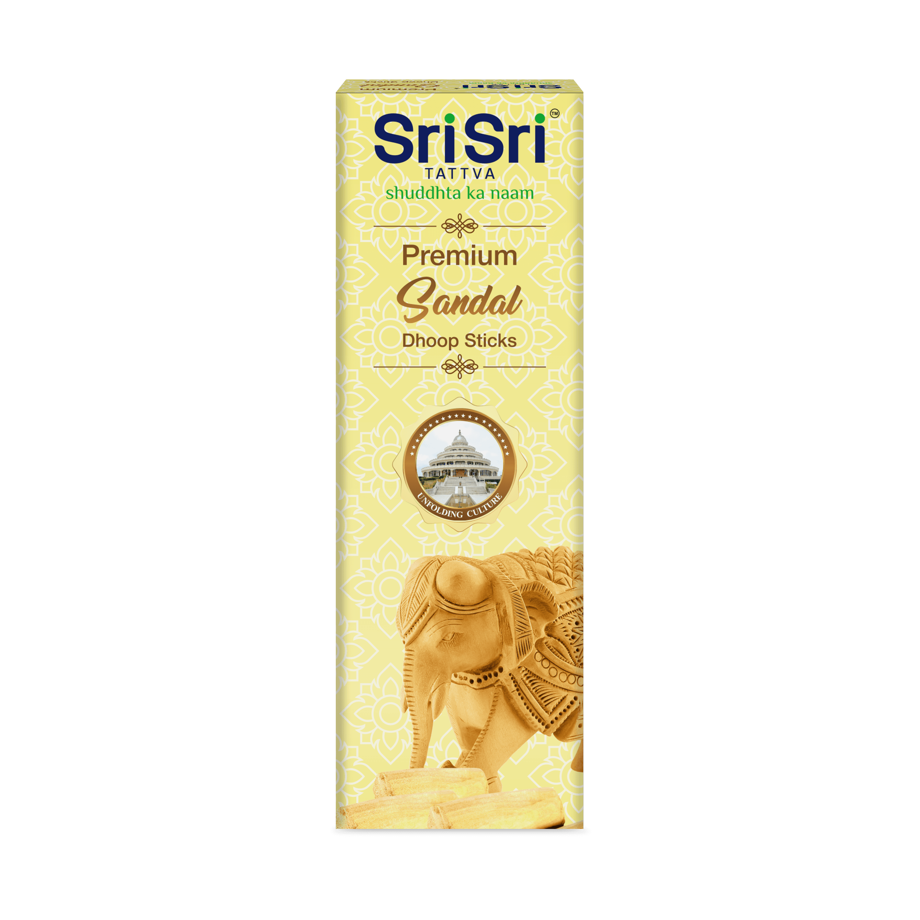 Premium Sandal Dhoop Sticks For Pooja | Dhoop Batti / Sticks | Fragrances – Natural Sandal | Bamboo-less | Free Stand | 50 g