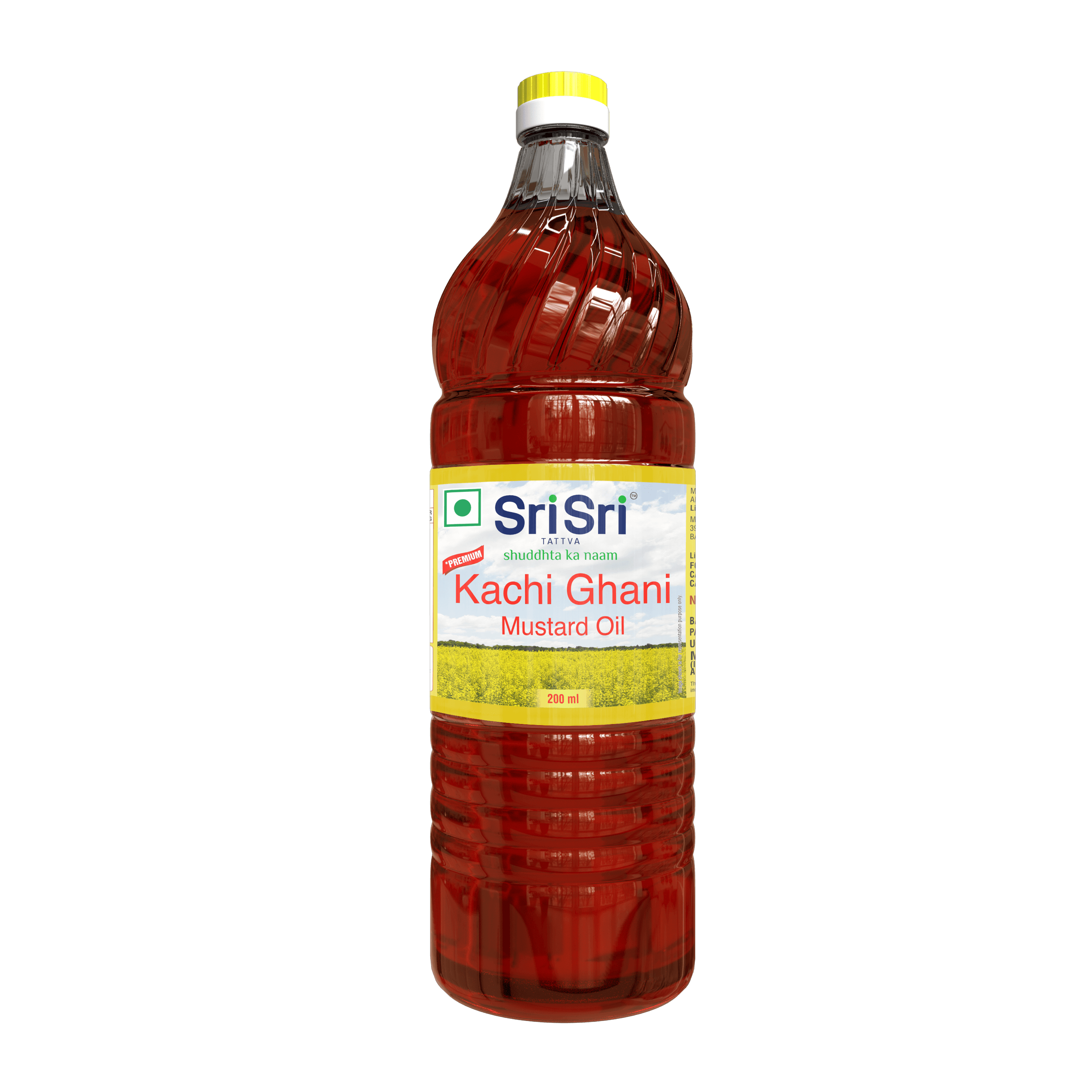 Premium Kachi Ghani Mustard Oil Bottle, 200 ml