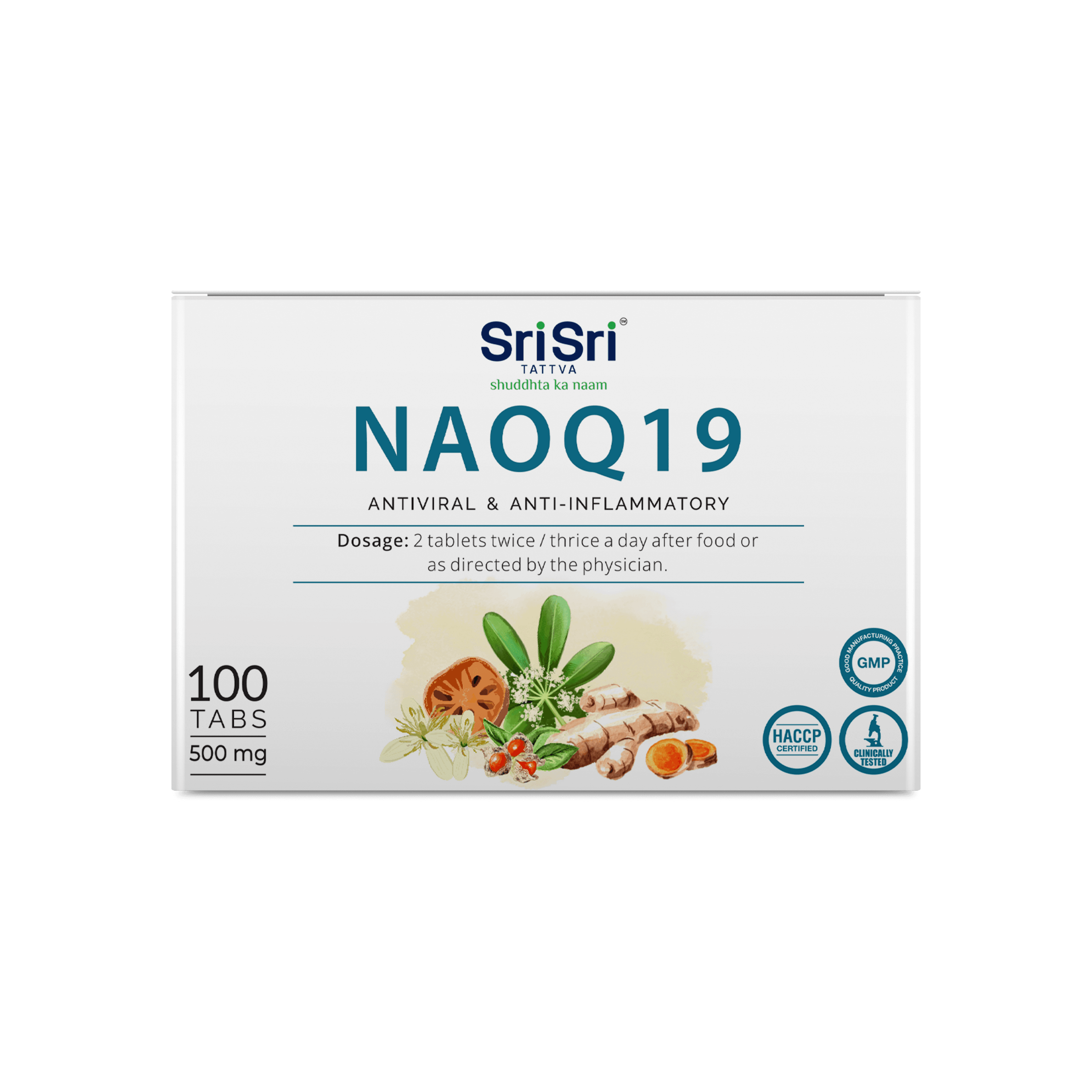 NAOQ19 - Anti Viral | Immunity Booster | Treatment for Mild to Moderate Cases of Infection | Respiratory care, Sore throat, Headache | 500 mg