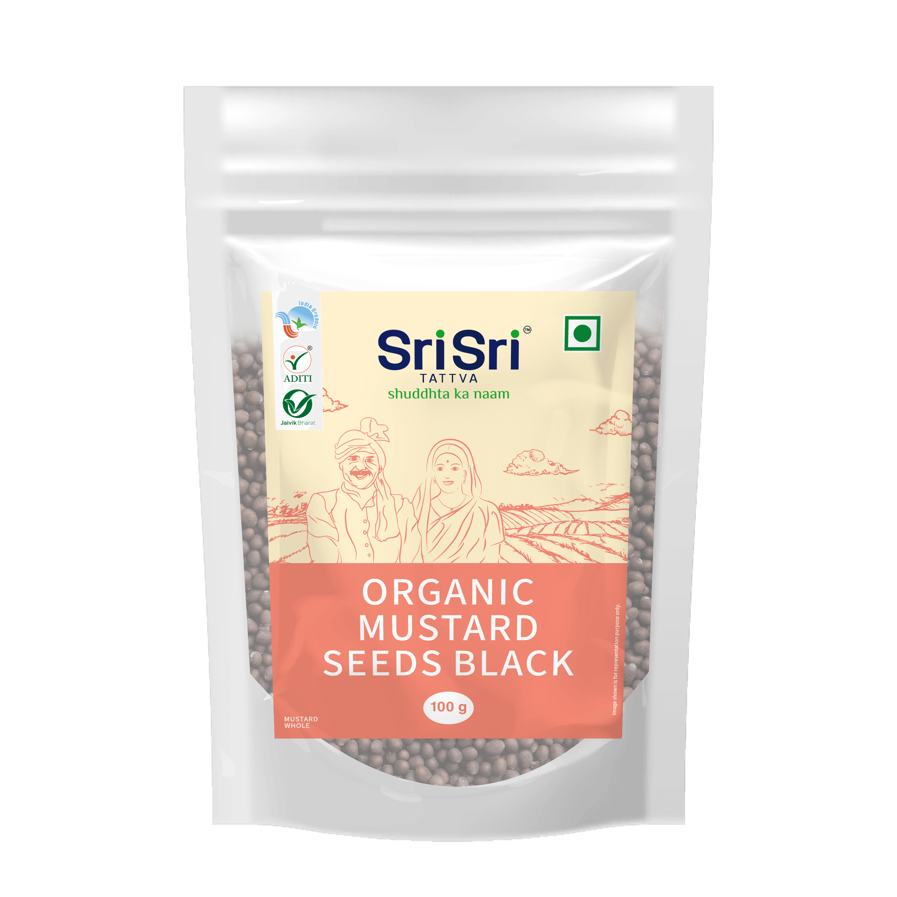 Organic Mustard Seeds Black (Rai), 100 g