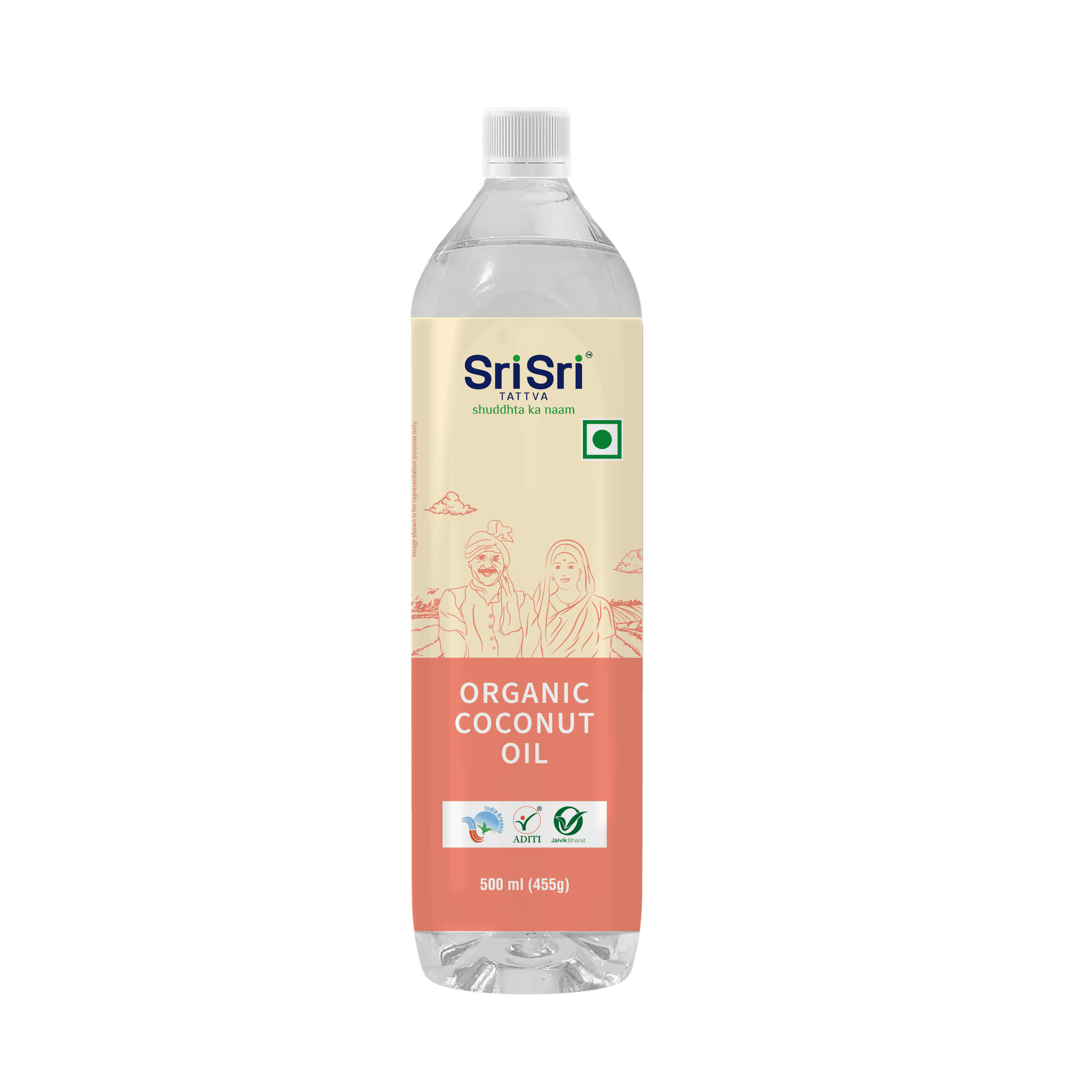 Organic Coconut Oil Bottle - Cold Pressed | Unrefined | 500 ml